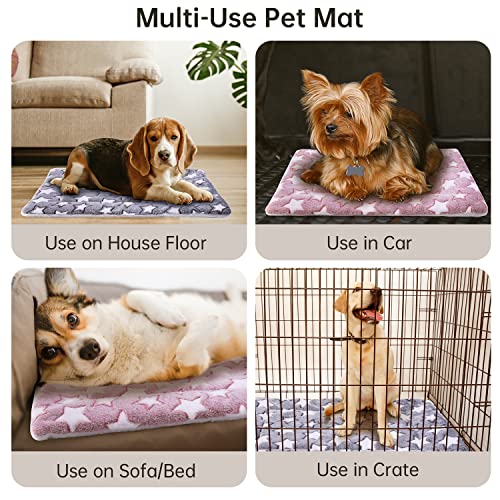 MICOOYO 2 Stück Hundekäfig Bett Matratze – Fleece Haustier Kissen Bett Matte Waschbar Katze Kissen Pad für mittelgroße Hunde Katze Welpen (69 * 52cm)