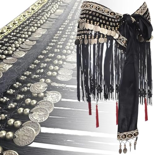 Ceinture de conception tribale pour danse orientale et écharpe de hanche douce à franges - 8
