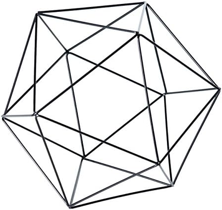 Torre & Tagus Polygon Iron Frame Decor Ball, Large, Black