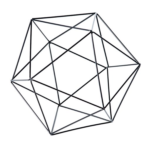 Torre & Tagus Polygon Iron Frame Decor Ball, Large, Black #TOP8