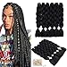 Produktbild 6 Packungen schwarze Jumbo Haare zum Flechten Kanekalon Jumbo Braids synthetische Ombre Extensions zum Flechten (24 Zoll,1B#)