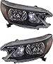 Evan-Fischer Headlight Set Compatible with 2012-2014 Honda CR-V Left Driver and Right Passenger Side Halogen With bulb(s)