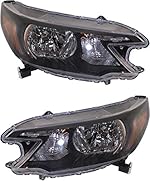 Evan-Fischer Headlight Set Compatible with 2012-2014 Honda CR-V Left Driver and Right Passenger Side Halogen With bulb(s)