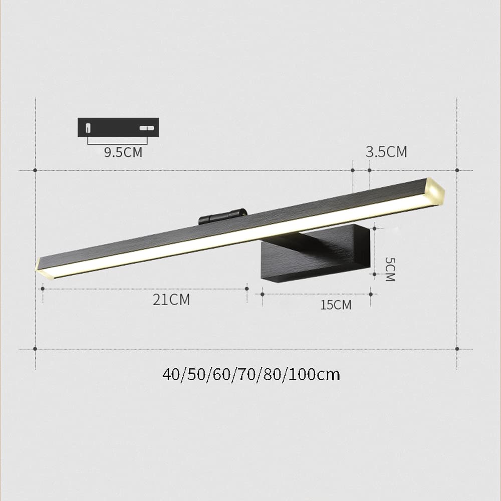 Lampada da specchio da trucco in alluminio, lampada da bagno lineare, lampade frontali a specchio a strisce, applique da parete, illuminazione a LED for display e illuminazione(Brushed Gold