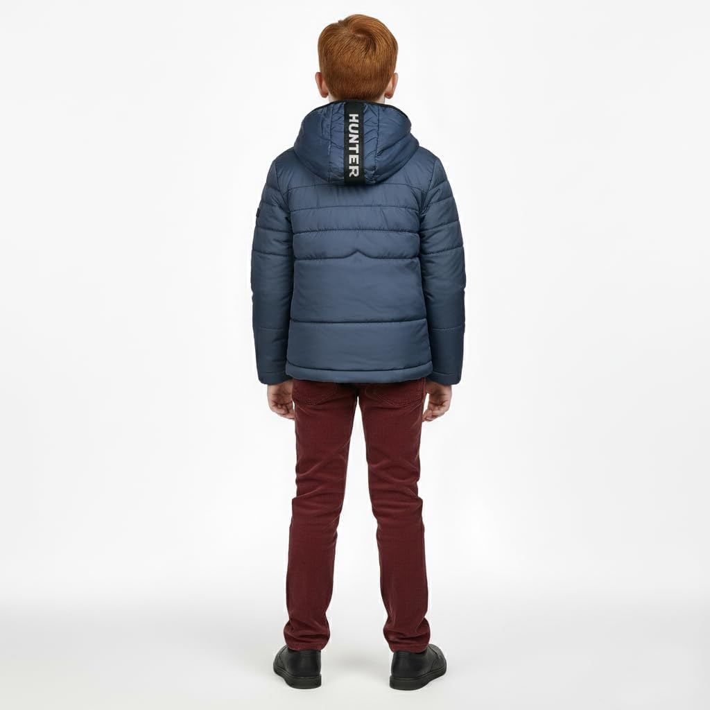 Hunter Boys Puffer Jacket – Hooded Winter Coat, Resistant, Plush Lined Zip Front Outerwear for Toddlers to Big Boys (12M–12Y)