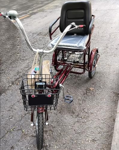 Triciclo Paseo para Adultos, Rojo Vino 16 in miniatura 2