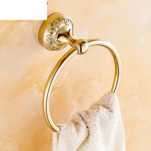 Preisvergleich Produktbild HCP Continental geschnitzt Handtuchring / Badezimmer Hardware-Zubehör / Vergoldeter Handtuchring-A