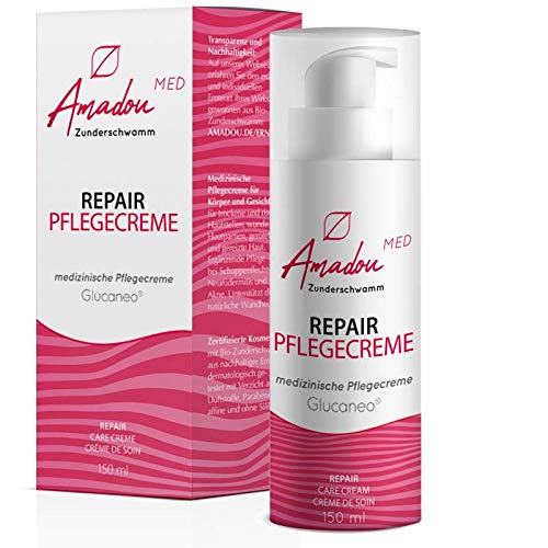 Preisvergleich Produktbild Amadou Zunderschwamm Pflegecreme 150ml / mit 0,3% Glucaneo / Pflege gereizter, schuppiger, rissiger und geröteter Haut / unterstützt die Wundheilung