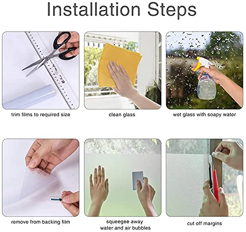 Image of SUNBIRD Window Film Privacy Colorful Window Sticker, Decorative Window Vinyl, Adhesive Home UV Blocking, Heat Insulation Static Cling for Bathroom Office (24 X 120 INCHES, Pure Frosted)