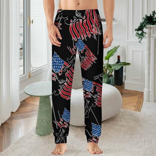 Lineman State US Flag Pajama Pants Men Pj Bottoms Sleepwear Lounge Pant2