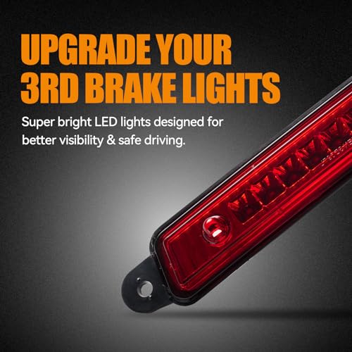 Image of Third 3rd Brake Light LED for 2005-2015 Nissan Armada, High Mount Rear Brake Lights Assembly for 2004-2010 Infiniti QX56, Waterproof Center Cab Lamp Stop Light, Red Lens