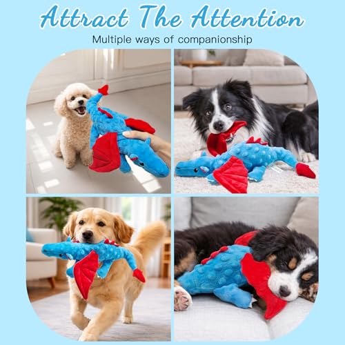 Juguete de peluche dragón para perros de 12 pulgadas miniatura 7