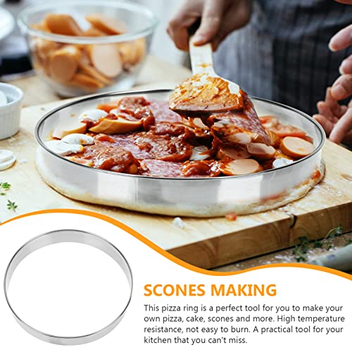 Stainless Steel Muffin Rings Tart Pastry Rings Molds Non Stick Pizza Cutter Rings Egg Pancake Rings Metal Baking Tools Pie Crust Shield For Cakes Desserts Dough Silver 10In #TOP5