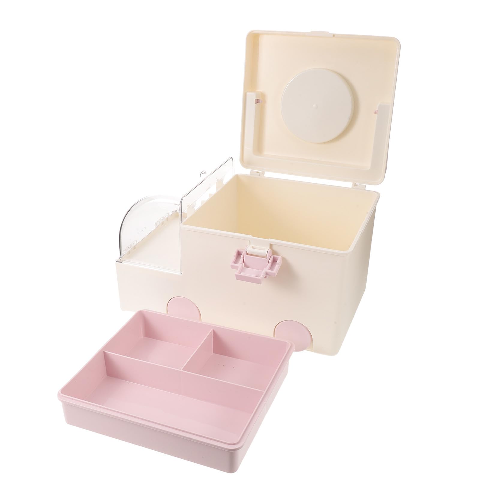 Healeved Caja Organizadora y Compartimentos de Medicamentos de Plástico Portátil con Gran Capacidad para Botiquín de Primeros Auxilios en Emergencias y Hogar