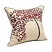 Housse de coussin en lin et coton brodé Zuodu - Housse de coussin 45 cm x 45 cm - Motif arbre de vie rouge avec cadre