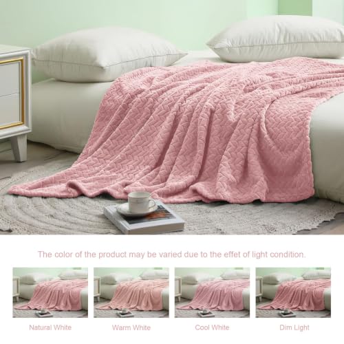 Image of Exclusivo Mezcla Soft Fleece Bed Blanket King Size, 90 inchx104 inch, Pink