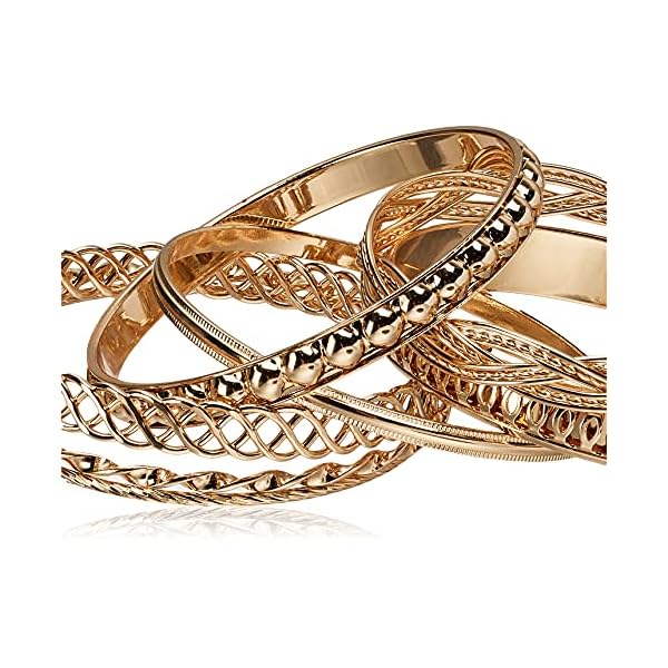 GUESS "Basic" Gold 7 Piece Mixed Bangle Bracelet