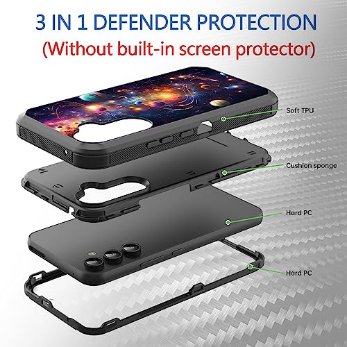 GFEWYTJYJ for Galaxy A54 5G Case,Shockproof 3-Layer Full Body Protection Rugged Heavy Duty High Impact Hard Cover Case for Samsung Galaxy A54 5G 6.4 inch,Space Planet - image 2
