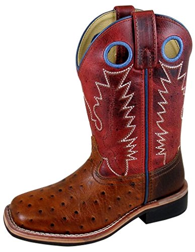 Smoky+Mountain+Youths%27+Cheyenne+Pull+On+Square+Toe+Distressed+Cognac%2fRed+Crackle+Boots+6.5M