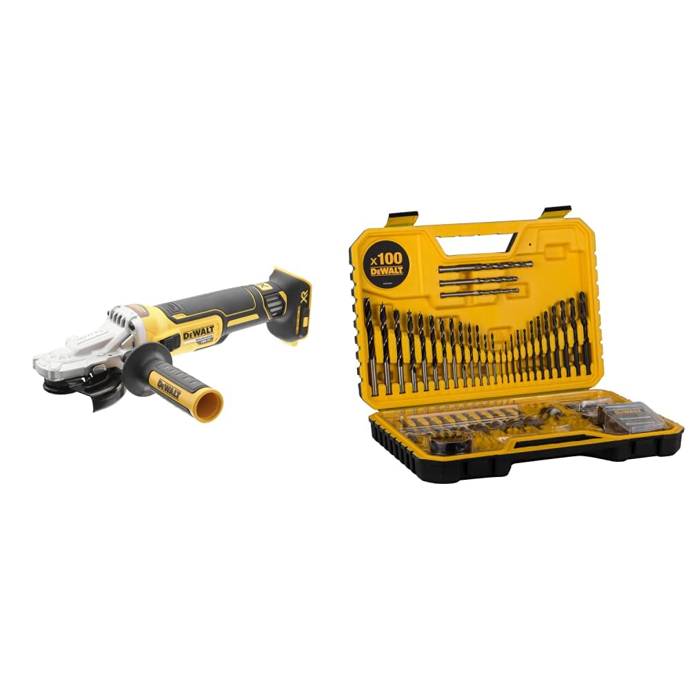 Meuleuse tête plate DEWALT 18V avec coffret 100 pièces DT71563-QZ pour perçage précis