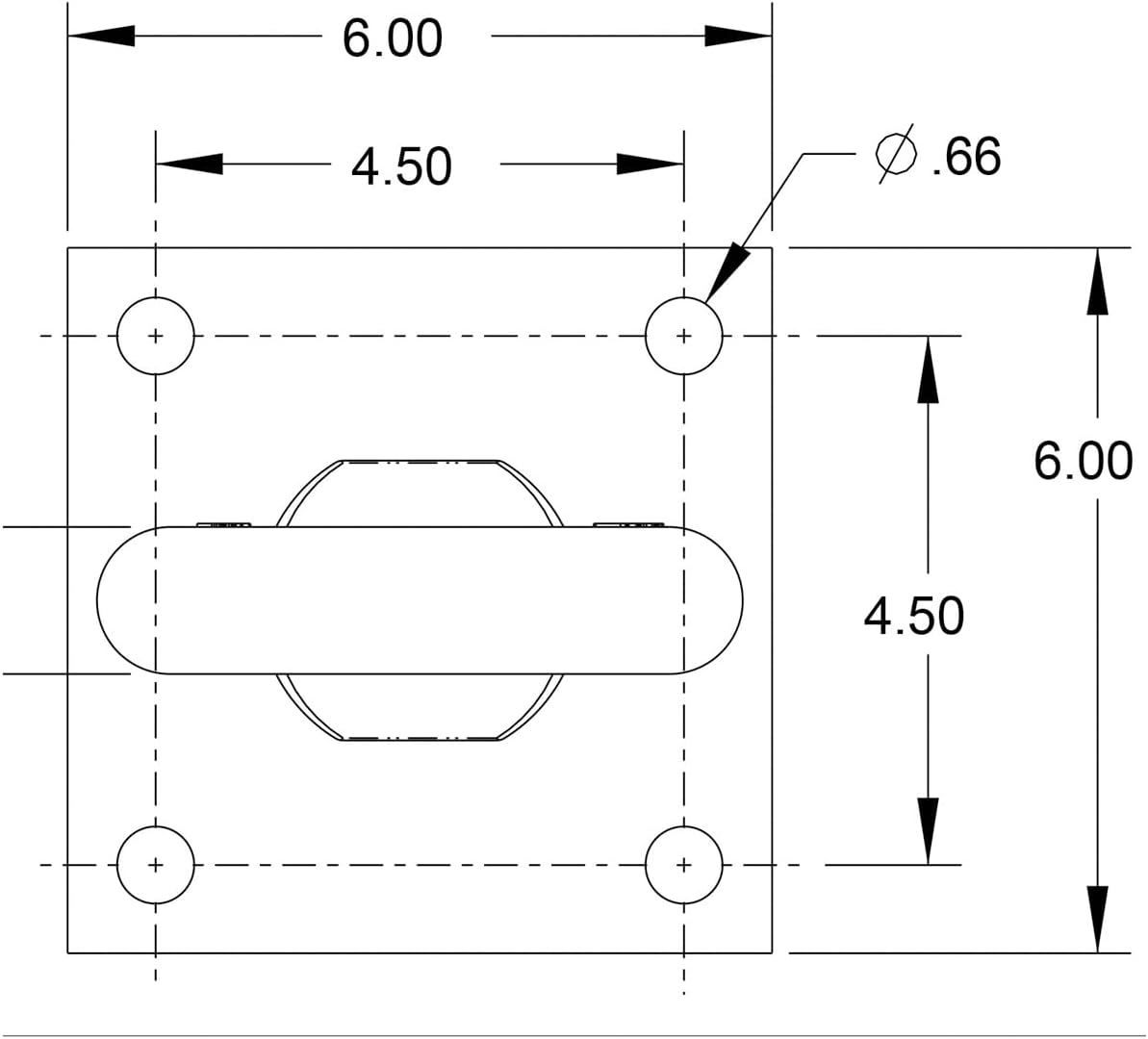 Buyers Products BDB125015W, 8520, 2-1/2'' Forged Drawbar with Mounting Kit – 4-Bolt Welded Trailer Hitch Plate for Pintle or Combination Hitch Applications