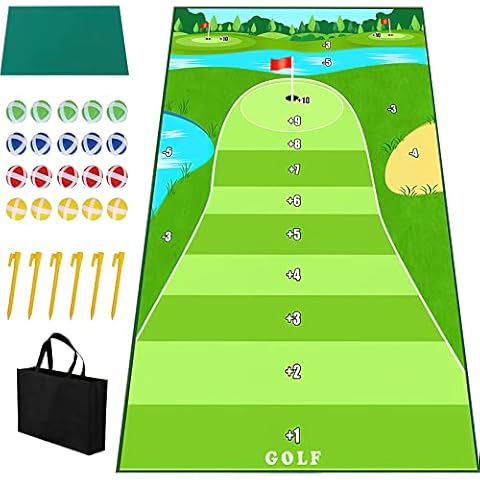 Dollox Golf-Trainingsmatte für Golfspiele, Golf-Trainingsmatte mit Golf-Schlagmatte Cover