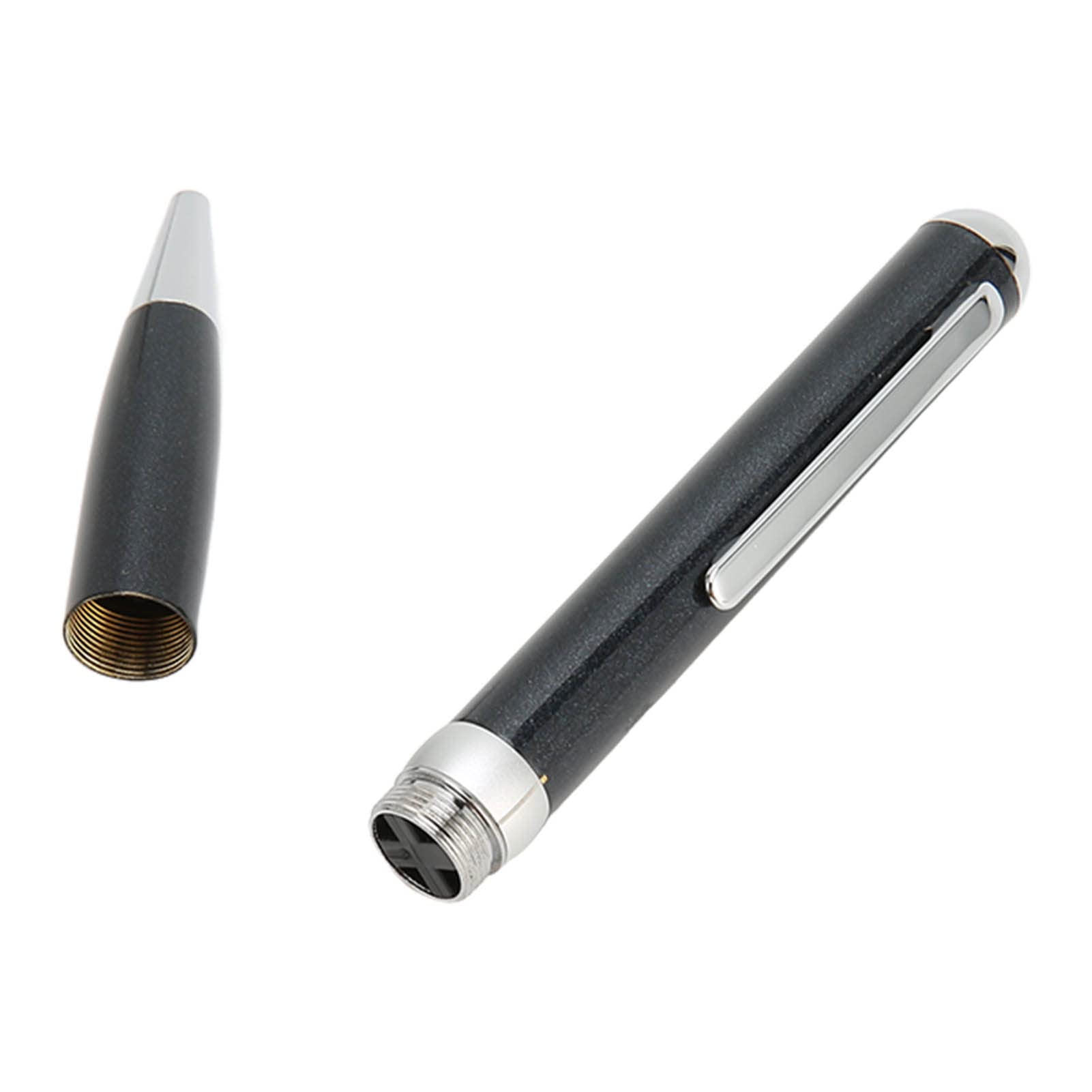 Grabadora de Voz Portátil, Grabación Bidireccional, Reducción de Ruido, Bolígrafo de Firma, Plug and Play con Auriculares, Aleación de Cobre (Inglés Neutro, Negro)