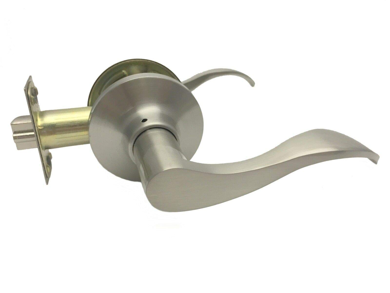 1 Passage Brushed Satin Nickel - Door Lever Handle Hallway #THSE25