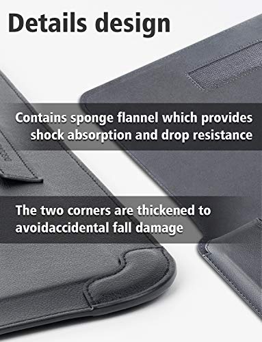 Image of Nillkin Laptop Sleeve Bag Compatible with 14-15.6 inch 3 in 1【Laptop Stand,Mouse pad】 MacBook Pro Sleeve case MacBook Air Notebook Computer PU Leather Super Padded Bag Waterproof Protective Case Gray