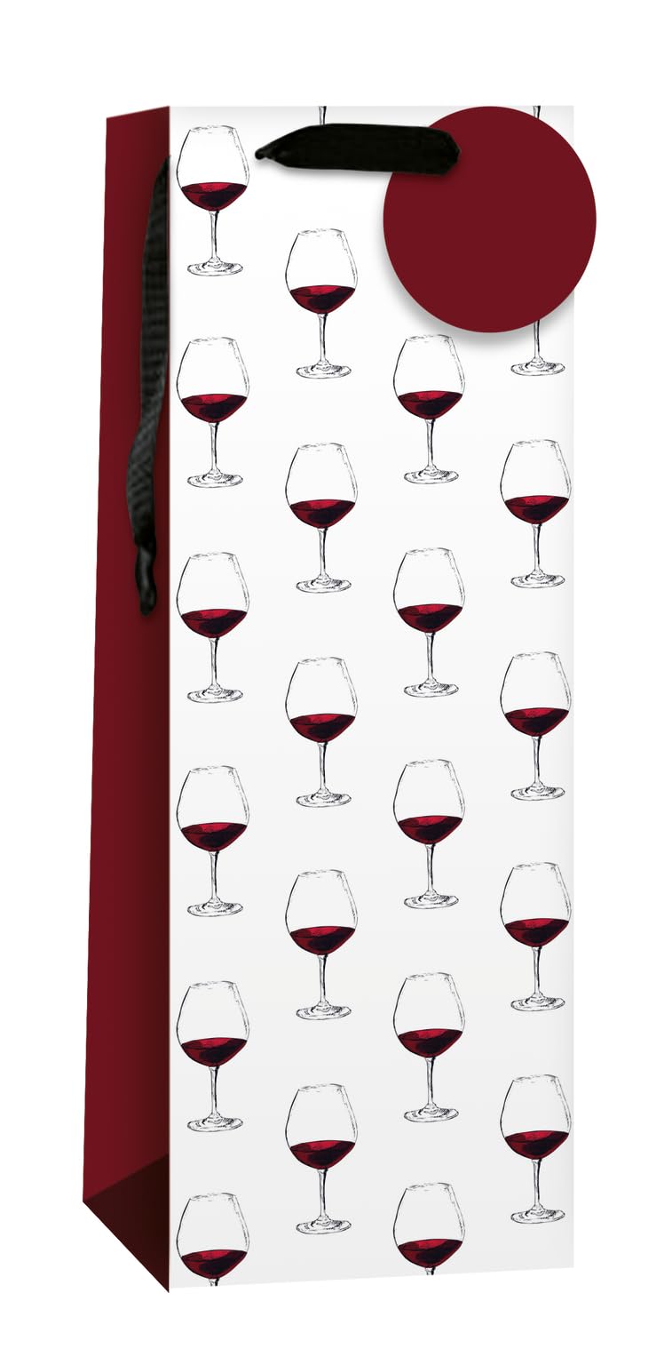 AbbeyShake bottle gift bags one size multicoloured - Pack of 6 (Red wine glass)