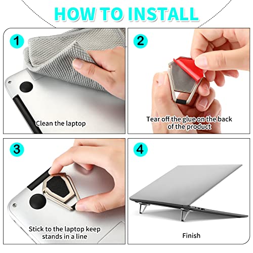 Soporte portátil para teclado de laptop Konohan 4 piezas miniatura 4