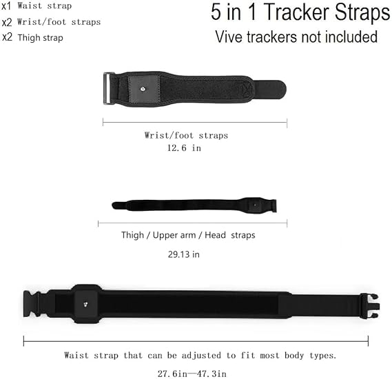 HTC Vive Full Body trackers Belt, trackers Fixed Belt, for Virtual Reality, Tundra Tracker Straps,1 Belt, 2 Bowl Straps, 2 Thigh Straps.