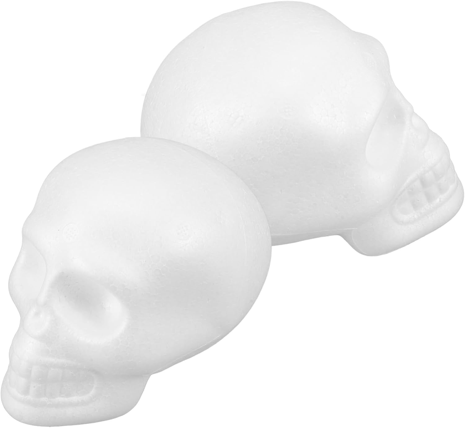 Operitacx 2pcs Foam Halloween Skull Heads, Realistic Polystyrene Human Skeleton Head DIY Craft Props for Halloween Party Home Table Decorations