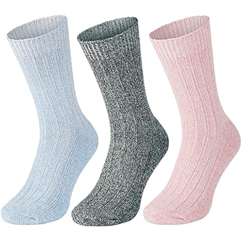 All Things Accessory 3 Pairs Women's Thermal Socks UK 4-8 - Thick Warm Wool Blend Winter Socks for Ladies Cover