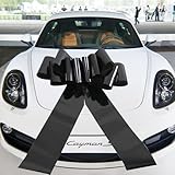 LHMTFCYY 1Pcs Giant Car Bow, 21 Inch Gift Decoration for Large Presents, Lady Surprise Party, Wedding Reception, Birthday, Christmas - Black