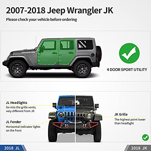 Image of OEDRO Running Boards Compatible with 07-18 Jeep Wrangler JK Unlimited JKU