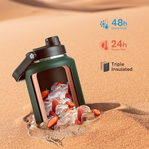 Image of Coolflask Titan Gallon Water Bottle Insulated with Large Handle Spout Lid