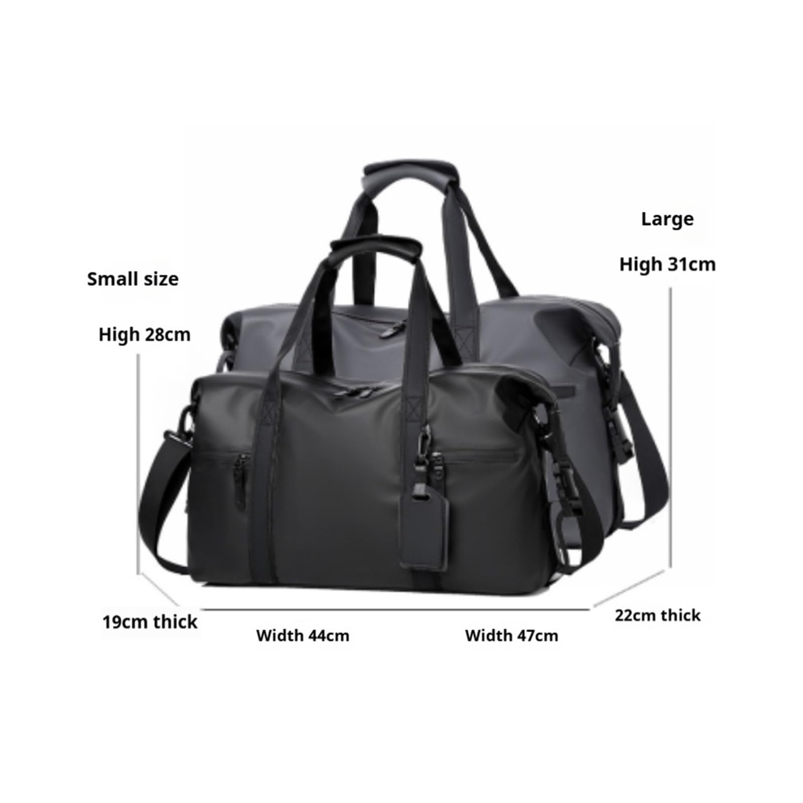 Generico Borsa da palestra - Borsone nero con tracolla regolabile, compatibile for gli amanti dei viaggi e dello sport, attrezzatura for il fitness