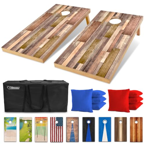 Image of GoSports 4 x 2 ft Regulation Size Wood Cornhole Boards - 10 Vintage Wood Designs (Choose Your Style)