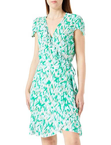 VERO MODA Damen Vmmenny Short C/S Wrap Dress WVN Ga Wickelkleid, Limpet Shell/AOP:Mette, L EU