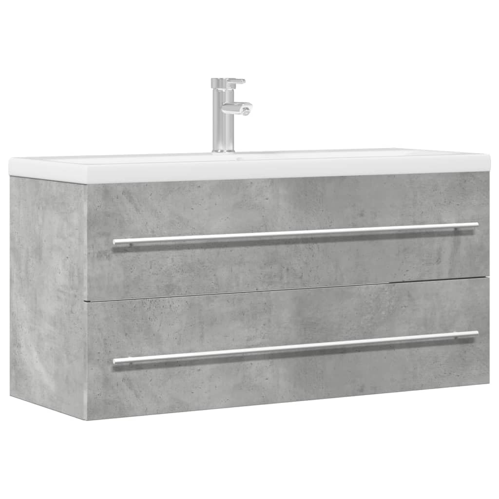 Juego de muebles de baño de 100 cm con armario de lavabo gris