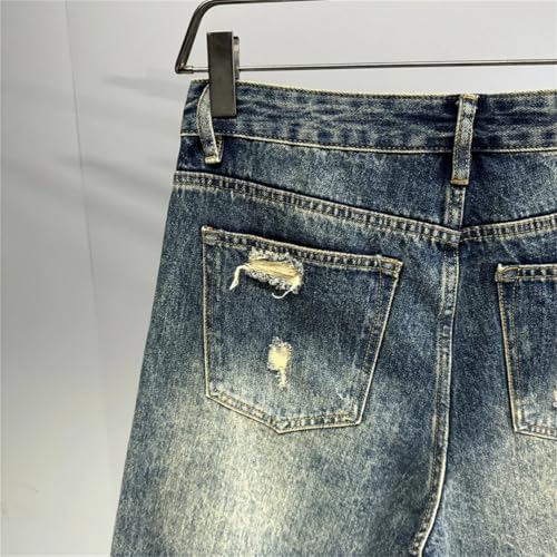 Mens Ripped Baggy Jeans Distressed Denim Streetwear Skateboard Pants3