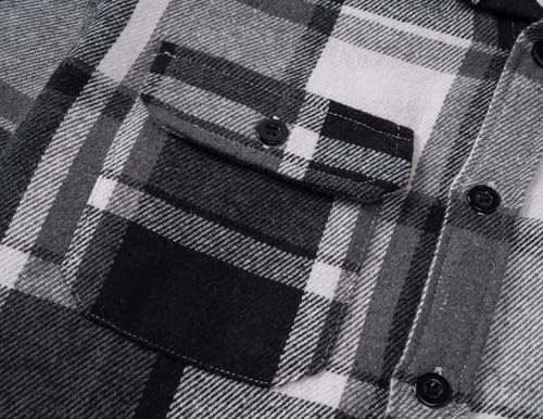 Image of COOFANDY Mens Flannel Shirts Long Sleeve Plaid Shirt Jacket Button Down Shirt with Pockets