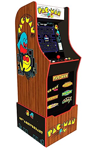 Arcade1Up Pac-Man 40th Edition Home Arcade Machine, 7 Games In 1, 4 Foot Cabinet with 1 Foot Riser - Electronic Games (Renewed)