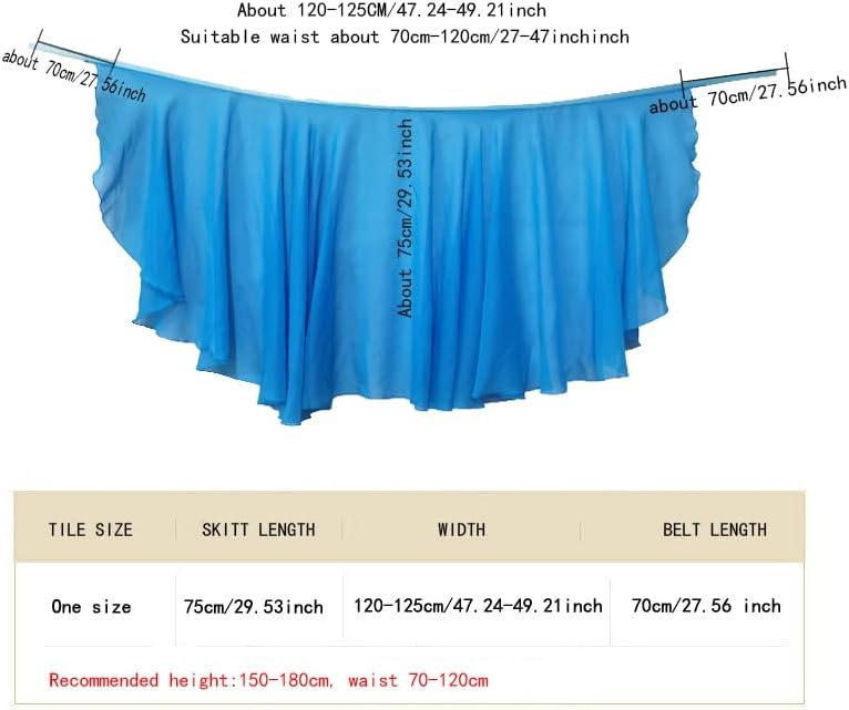 Wuchieal Dance Skirts for Women, Long Chiffon Ballet Skirt, Women's Dance Wrap Skirt with Tie - Image 3