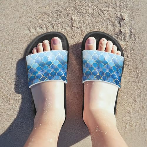 Doojoayie Wide Fit Slides for Kids Girls Colorful Beach Shoes for Water Play Non Slip4