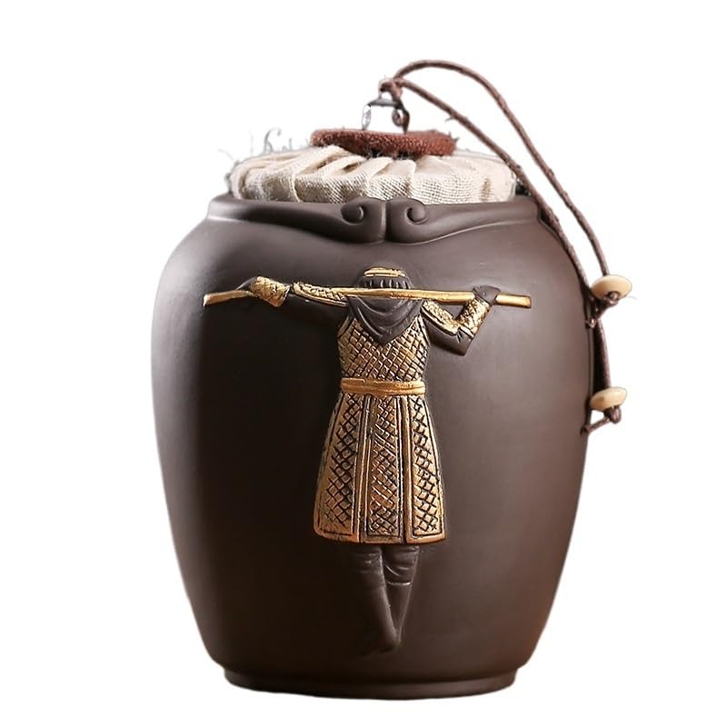 LYGSWDB Zuckerdose, kreative Figur, Keramik-Teedosen, versiegelte Süßigkeiten, Kaffeebohnendosen, Aufbewahrungsflaschen, Kunsthandwerk, Ornamente, Lebensmittelbehälter, Teedose (Farbe: A)