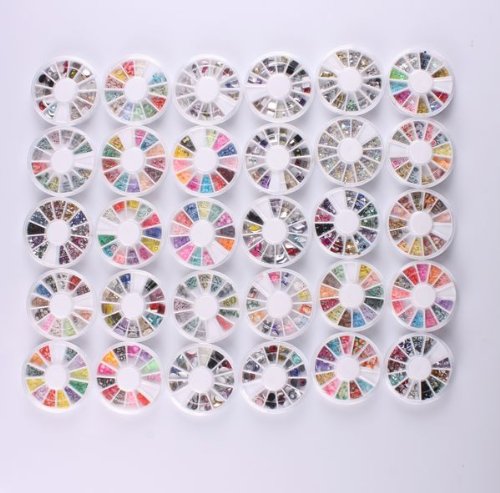 Vip Beauty Shop 30 X Different Designs Wheels Nail Art Rhinestone Tips DIY 3d Handcraft Decoration Most Popular (3)