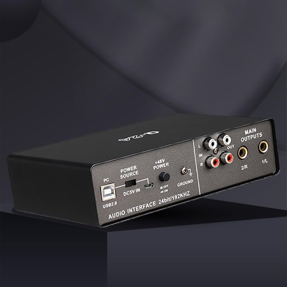 Q24 External USB Sound Card Audio Interface 24Bit/192KHz for Livestream& Record