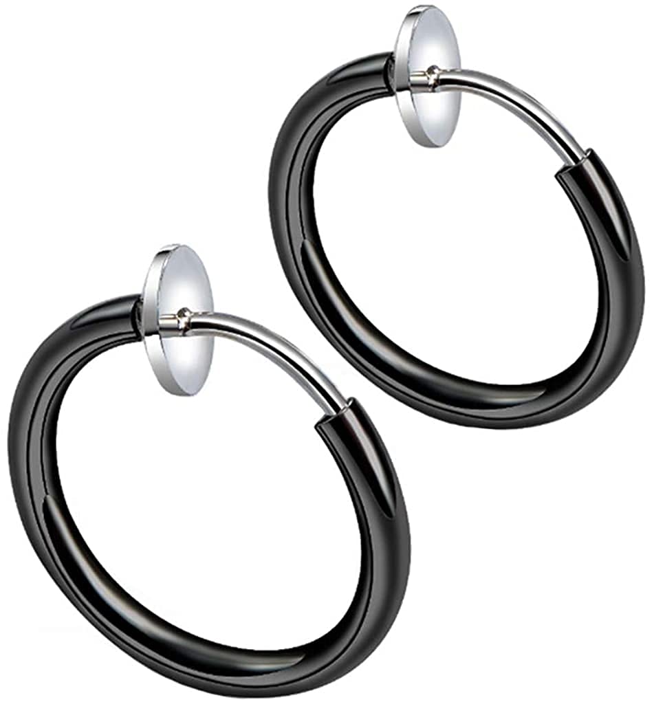 Via Mazzini 13mm Clip-On Non-Pierced Earrings Hoops Fake Earrings/Lip Nose Belly Eyebrow Earrings Body Jewellery For Men & Women (1 Pair) (B0974RY7HX) Amazon Price History, Amazon Price Tracker